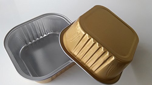 KEISEN square 4 2/5" 10oz 300ml 24/PK Disposable Aluminum Foil Cups for Muffin Cupcake Baking Bake Utility Ramekin...