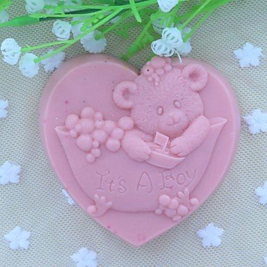 Sher It's A Boy Heart Shaped Fondant Cake Chocolate Silicone Mold, Decoration Tools Bakeware