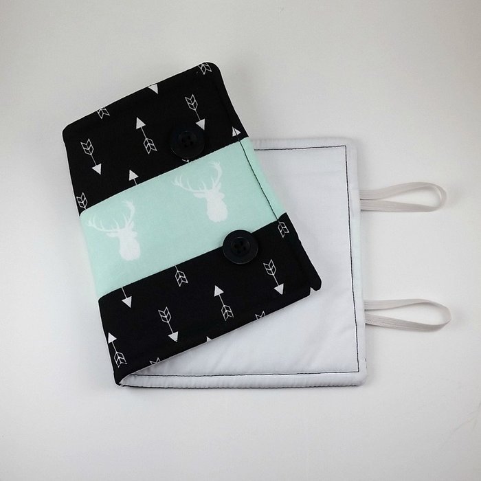 French Press Cozy, Cafetiere Cosy, Deer Decor, Black and Mint Green N3