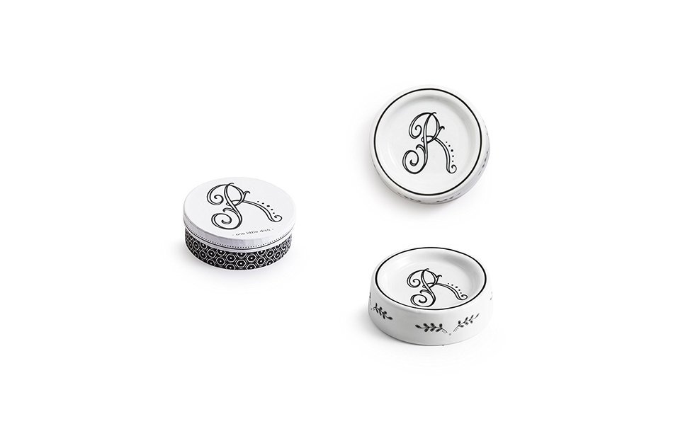 Rosanna Calligraphie Single Dish, Monogrammed R