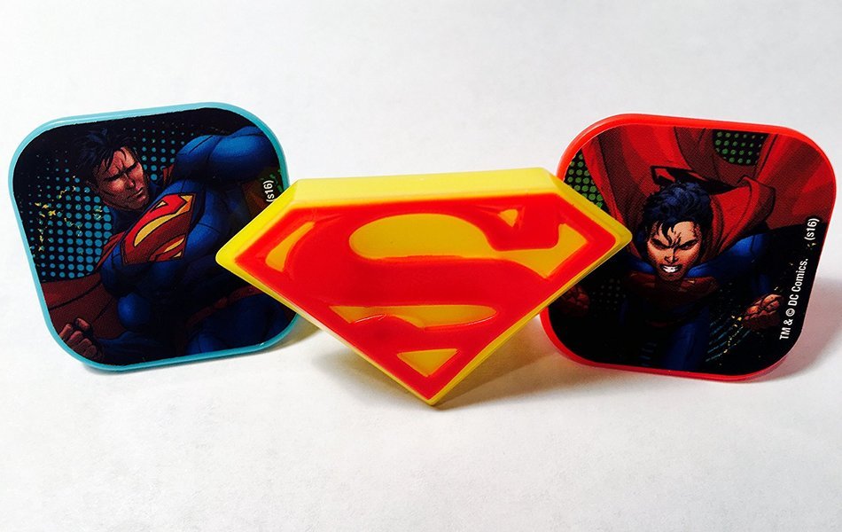 Superman Superhero Cupcake Topper Rings - Set of 12 N2