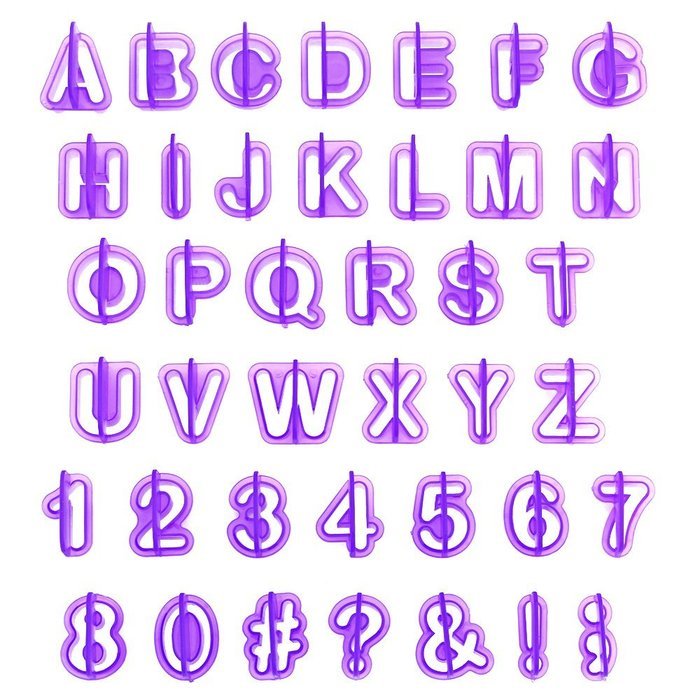 Aocor&reg; Plastik Fondant Alphabet Letter Number Cutouts Molds Cutters Shapes For Cake Cupcake Cookie | Backing Decorating... N4