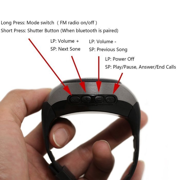KoTeel Wireless Speakers Bracelet Wristband Band Bluetooth Speaker Mini Hands Free Remote Control Selfie-timer...