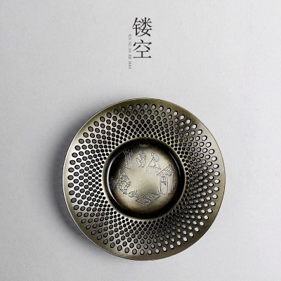 CCWY Creative coasters metal cup tea wholesale bronze mat, Cu and Fe insulation pad tea saucer tea accessories... N5