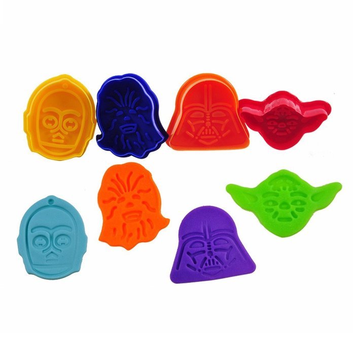 FOUR-C Cookie Plunger Cutters Mask Model Cookie Molds Cutter Set for Cookie Decorating Color Colorful