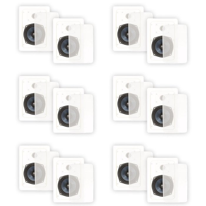 Blue Octave BDW52 In Wall Speakers 2 Way Home Theater Surround Sound 6 Pair Pack