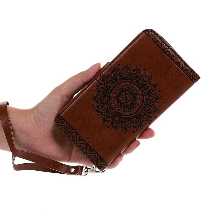 iPhone 6S Plus Case,iPhone 6 Plus Case (4.7") - Wallet Embossed Totem Flower Design Folio PU Leather with Stand... N25