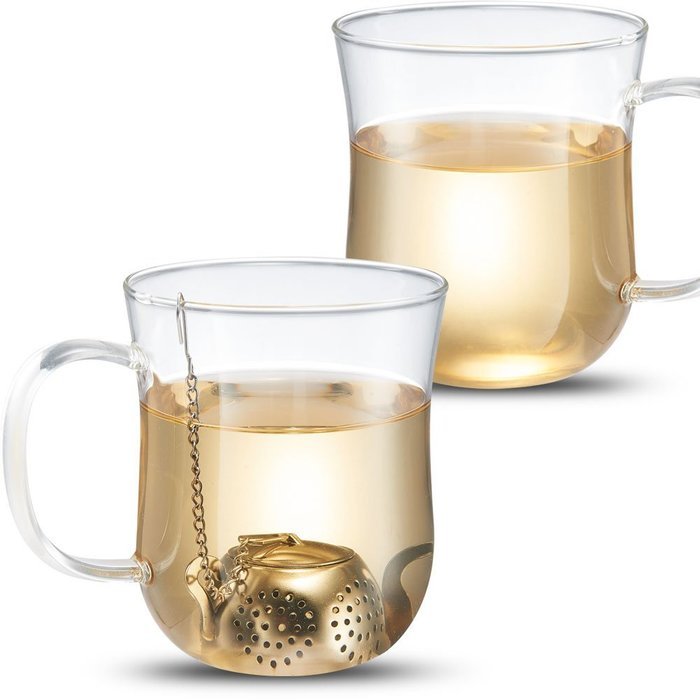 Accmor Tea Infuser - Stainless Steel Loose Leaf Tea Strainer with Chain and Drip Trays - Tea Filters for Rooibos... N5