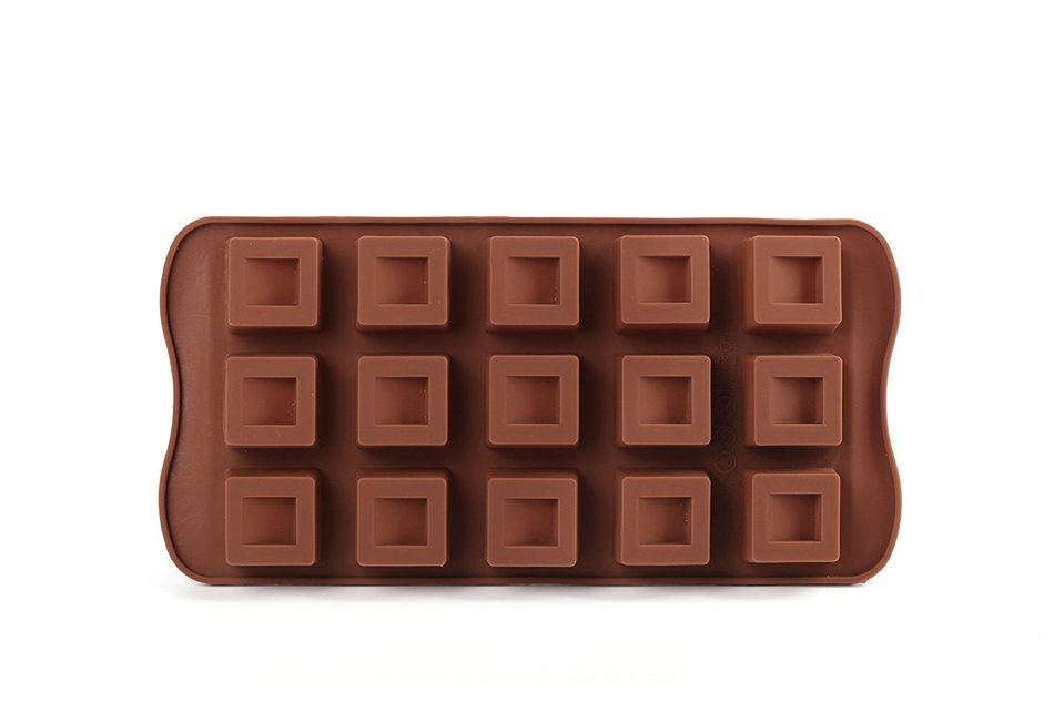 Home Value Non-stick Silicone Square Chocolate Candy Pastry Making Mold Ice Cube Tray, Set of 2 (CHOCMOLDC1097)