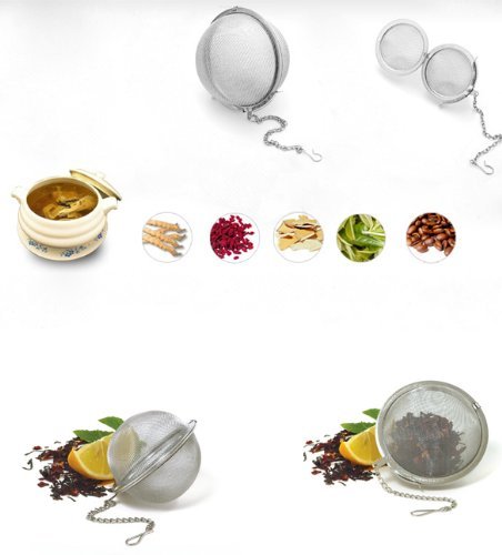 Ecoolbuy Tea Stainless Strainer Locking Tea Spice Mesh Stainless Steel Ball (Dia 5cm) N3