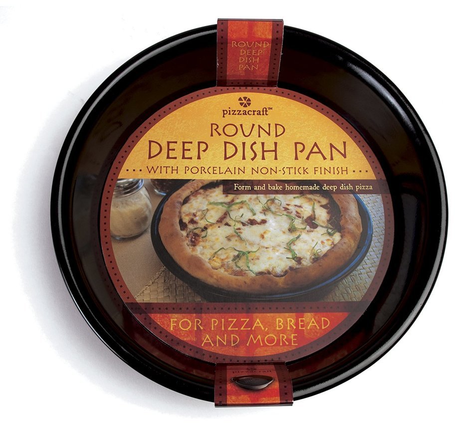 Pizzacraft PC0302 9.75" Round Porcelain-Coated Deep Dish Pizza Pan (Discontinued by Manufacturer) N5
