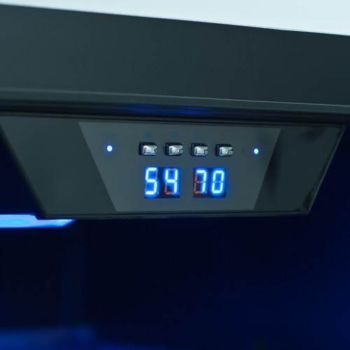 EdgeStar 155 Bottle Built-In or Freestanding Dual Zone Wine Cooler - Stainless Steel/Black