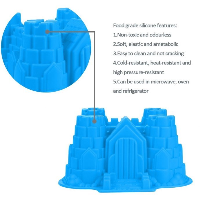 ANPHSIN Creative DIY Silicone Cake Mold-Single Cavity Castle Shape Bakeware Collection Cake Pan-Green