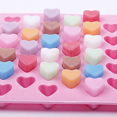 Y&XL&H 55 Holes Silicone Chocolate Ice Mold Heart Shape Silicone Cake Mould N4