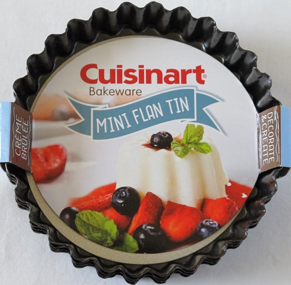 Cuisinart 4 Piece Flan Tin Set, Mini, Steel Gray