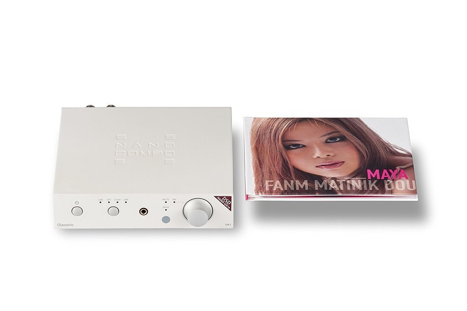 Olasonic USB DAC built-in pre-main amplifier NANOCOMPO NANO-UA1a Platinum White NANO-UA1a