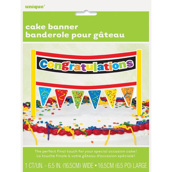 Cardboard Rainbow Congratulations Cake Bunting Topper N2