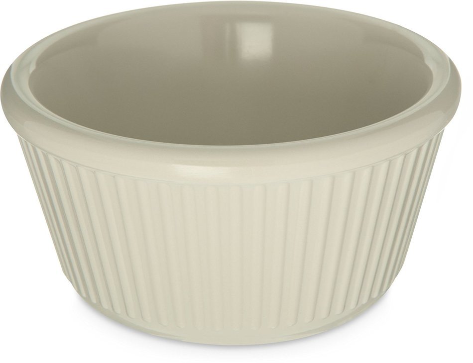 Carlisle S287-842 12 Piece Melamine Cash and Carry Fluted Ramekin Set, 4 oz Capacity, 1.78" Height, Bone (Case...