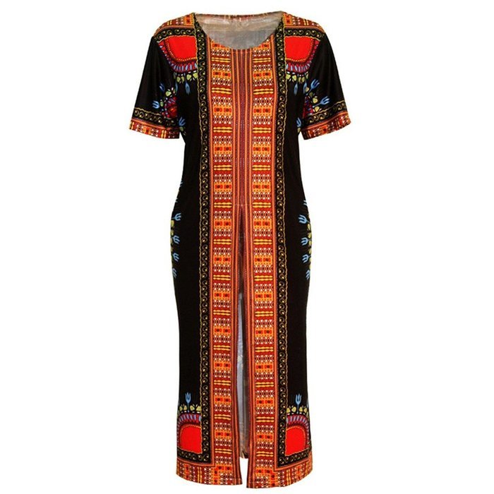 African Print Dress,Morecome Women Fashion Casual Loose Print Dress N8