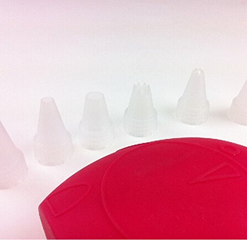 Yunko Owl Designed Silicone Macaron Decorative Pot Cream Milker with 6pcs Different Shape Piping Nozzles for Cookie... N2