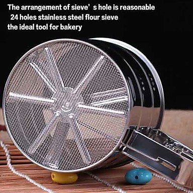 Sher Stainless Mechanical Flour Sugar Icing Mesh Sifter Shaker Baking Kitchen Tool
