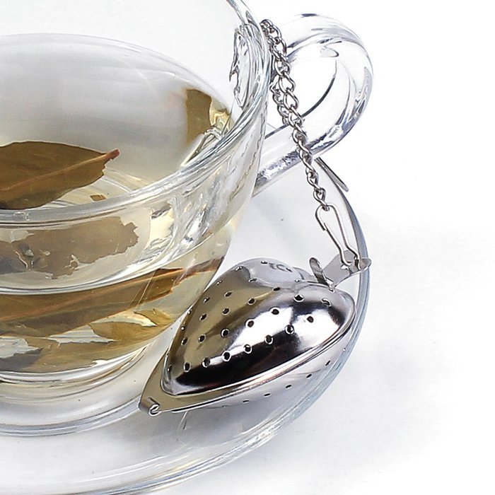 1x Stainless Steel Loose Leaf Tea Strainer Herbal Infuser Spice Strainer Mesh Filter Ball with Handle or Hook... N7