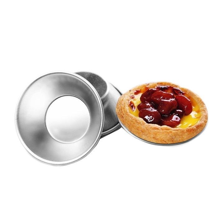 Eforstore 10Pcs Reusable Anodized Aluminum Egg Tart Cupcake Cake Cookie Mold Baking Tool N2