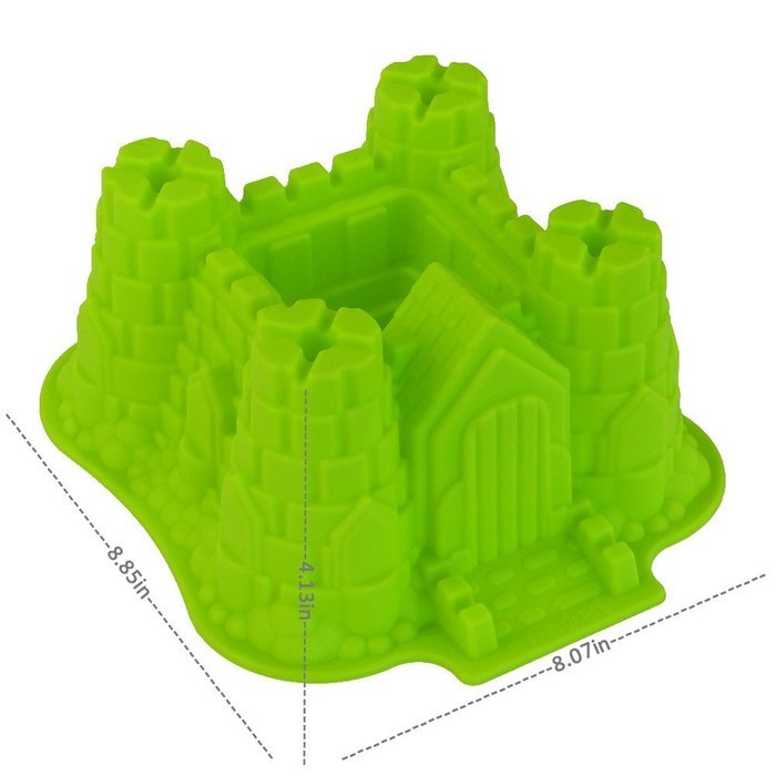 ANPHSIN Creative DIY Silicone Cake Mold-Single Cavity Castle Shape Bakeware Collection Cake Pan-Green N2