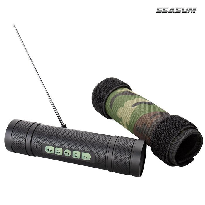 Bicycle bluetooth speakers - wireless speaker with led flashlight and 5200mAh power bank by SEASUM - waterproof... N4