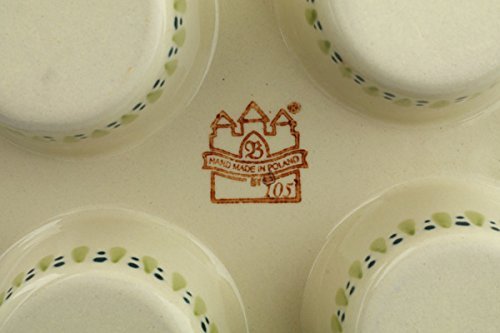 Polish Pottery Muffin Pan 14-inch Gingham Trellis