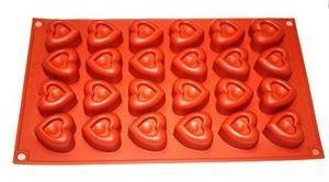 Silicone Dimpled Heart Baking Mold 24 Cavities