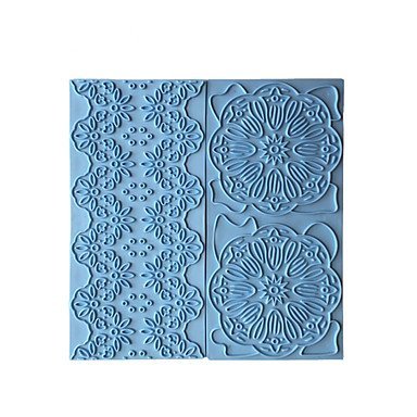 Sher Bakeware 2pcs Rural Flower Wall Tree Bark Shape Embossed Bake Tool Fondant Cake Cupcake Decorating DIY Mold N2