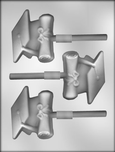 CK Products 3-1/4-Inch Cap and Diploma Sucker Chocolate Mold