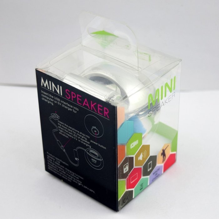 Generic Mini Speaker Built-in Rechargable Lithium Battery Output 3 Watts With Foldable AUX Cable(Blue) N3