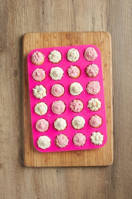 24 Cup, Non Stick, Premium Silicone Mold. Mini Muffin & Mini Cupcake Pan/Silicone Baking Mold/Mini Baking Cups N9