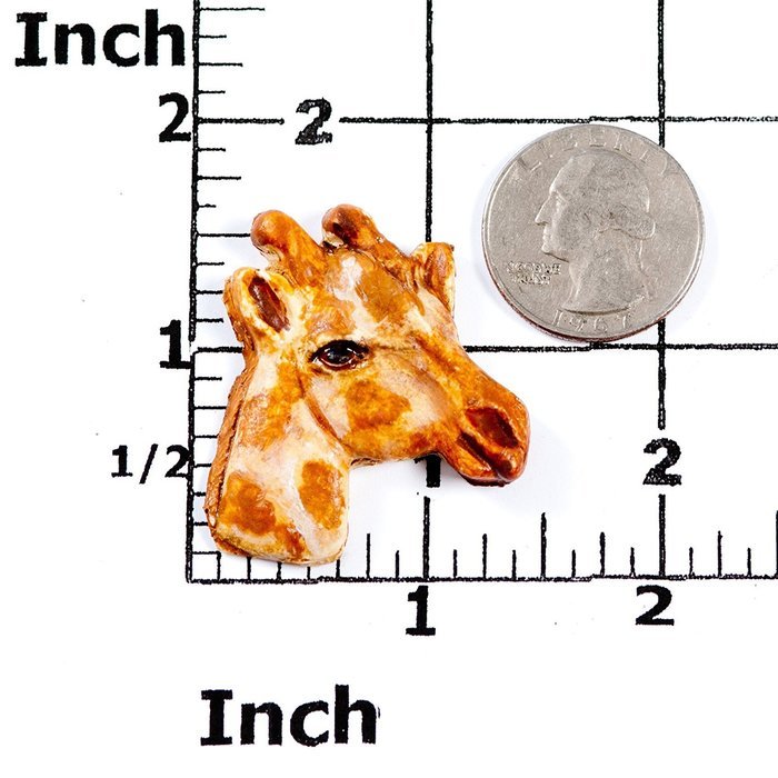 Giraffe Head Silicone Mold Chocolate, Fondant, Candy, Mints, Resin, Clay. Mold creates a small flat backed giraffe... N2