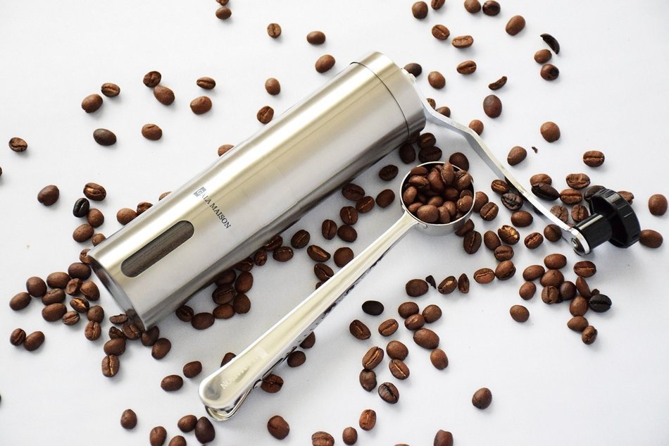 Gala Maison Manual Stainless Steel Coffee Grinder with Coffee Spoon