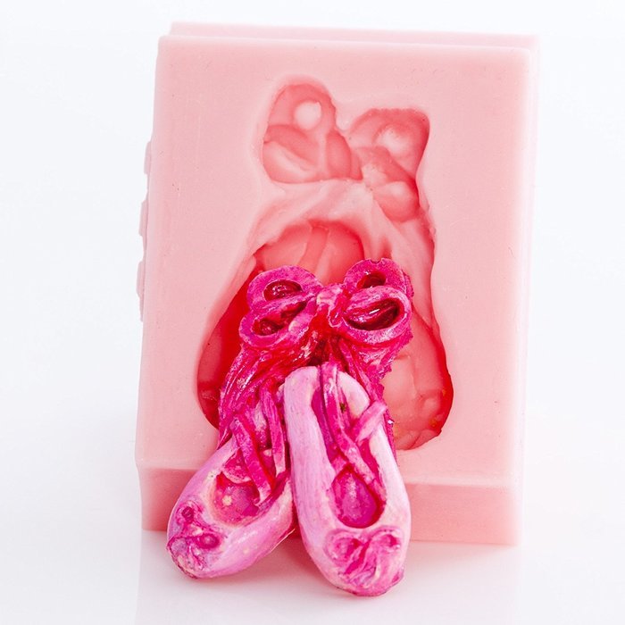 Ballet Slippers Silicone Mold Chocolate, Fondant, Candy, Mints, Resin, Clay, Jewelry, Craft, Flexible Food Mold.