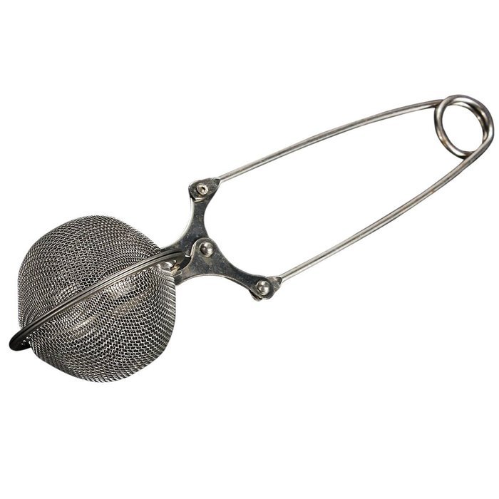 SODIAL(R) Stainless Steel Spoon Tea Leaves Herb Mesh Ball Filter Squeeze Strainer Silver N2