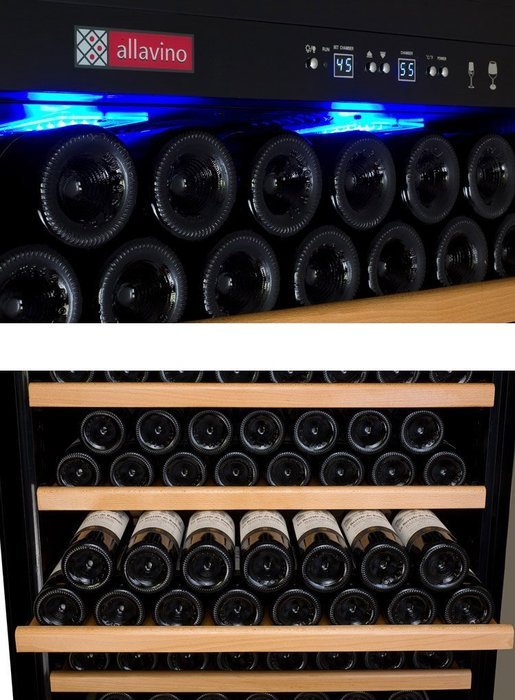 Allavino YHWR99-2SRN 99 Bottle Dual-Zone Wine Cellar Refrigerator - Stainless Door N2
