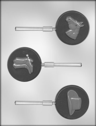 CK Products 2-1/2-Inch Horse, Boots, and Hat Sucker Chocolate Mold
