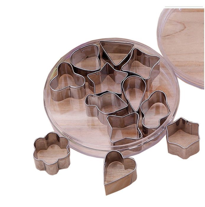 LittleTiger Mini Set of 12pcs Stainless Steel Flower Shape Cake Vegetable Fruit Cutter Mold Tool , Cookie Cutter...