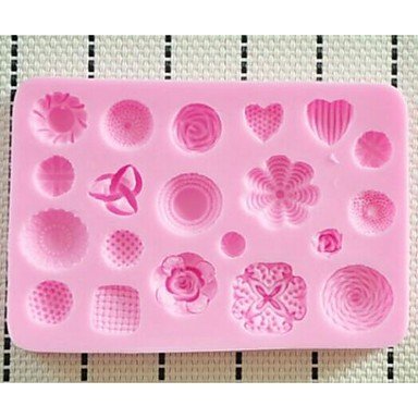 Y&XL&H Buttons Fondant Cake Silicone Mold Cake Decoration Tools,L10.3cmW7cmH1cm N2