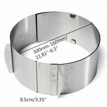 6 to12 Inch Stainless Steel Adjustable Mousse Cake Ring Baking Mold N3