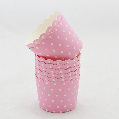 50psc Paper Cake Cup Cupcake Dessert Muffin Cases,pink dot N3