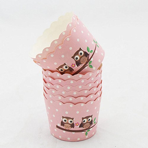 50psc Paper Cake Cup Cupcake Dessert Muffin Cases,pink dot N6