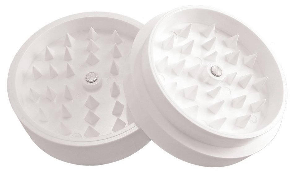 High-Quality Acrylic 2pc Grinder w/Magnet - Various Colors (White) N7