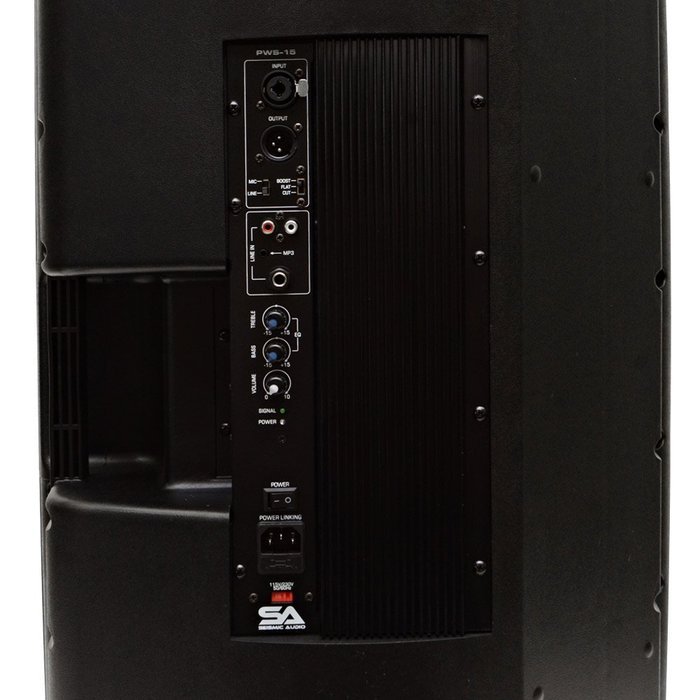 Seismic Audio - PWS-15 (Pair) - Powered PA/DJ 15" Molded Speakers - 600 Watts each