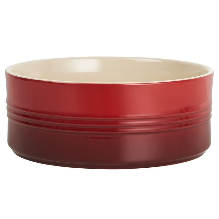 Le Creuset of America Stoneware Souffle Dish, 2 1/2-Quart, Cerise (Cherry Red)