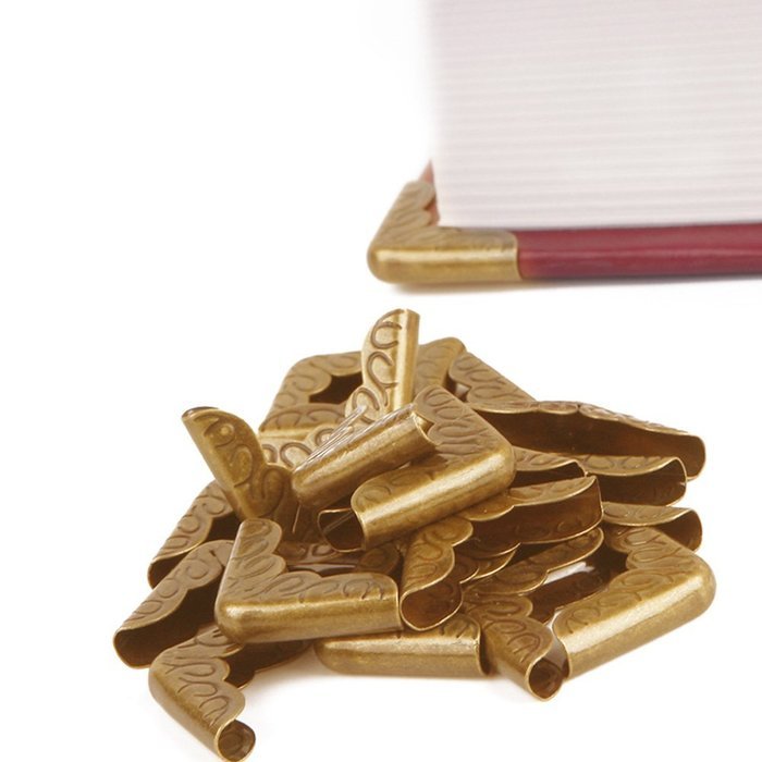 100pcs/lot yellow Small Book Scrapbooking Albums Menus Folders Collar Corner Protectors